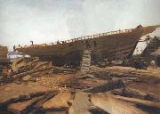 Winslow Homer Shipbuilding at Gloucester (mk44) oil painting reproduction